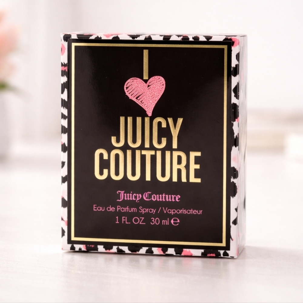 Juicy Couture Perfume Box with Black, Gold, and Pink Accents | New!
